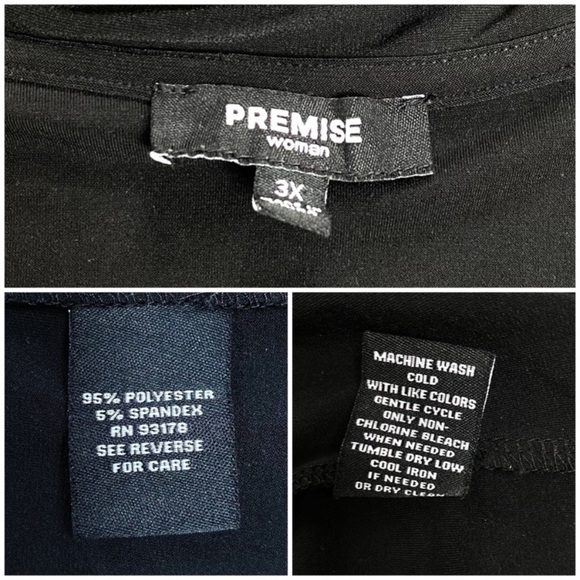 Premise Long Sleeve Lightweight Open Front Drape Jersey Cardigan Black Size 3X - Picture 4 of 7